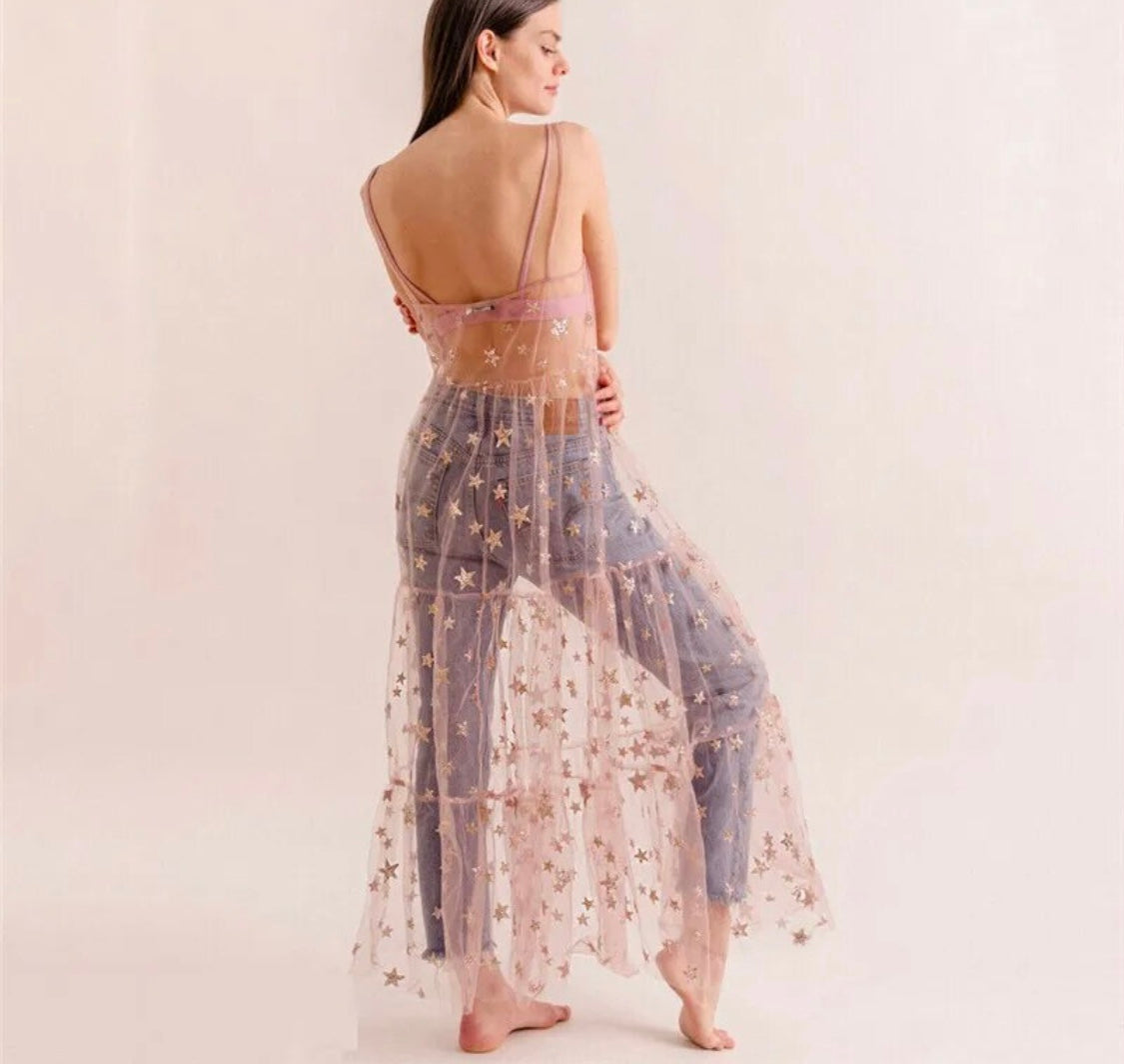 Fairy Shooting Star Mesh Dress Glitter ReminisceMe Fairy Shooting Star Mesh Dress Glitter ReminisceMe