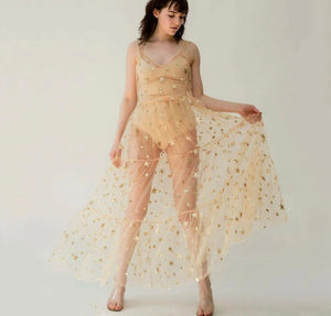 Fairy Shooting Star Mesh Dress Glitter