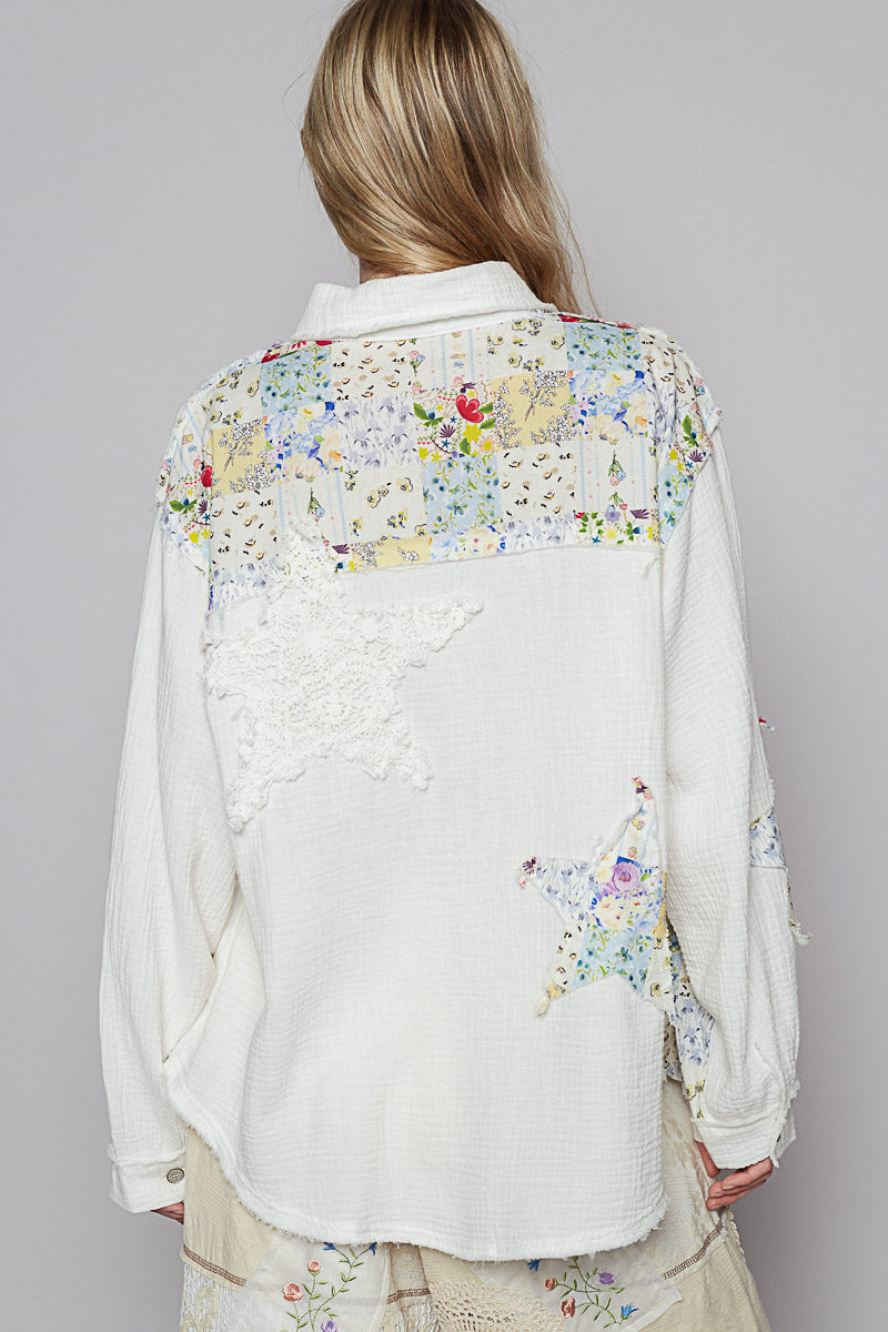 POL Star Dream Patchwork Boho chic Top