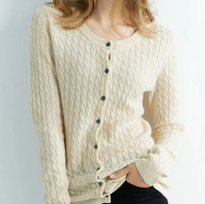 Cashmere cardigan cable knit sweater