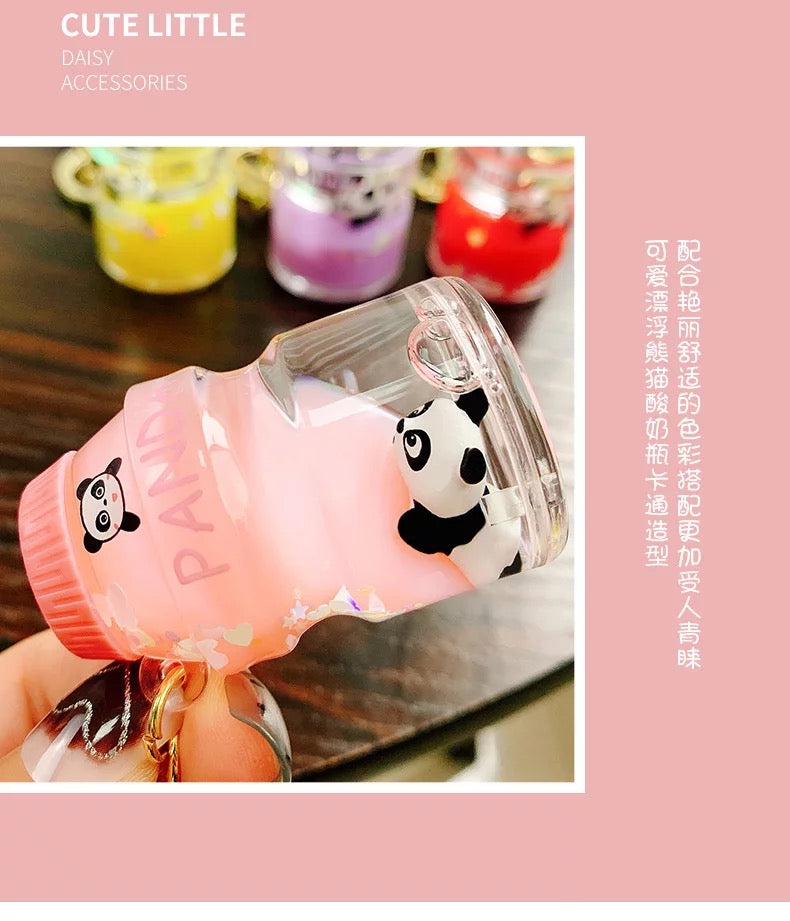 Panda Yogurt Drink Keychain