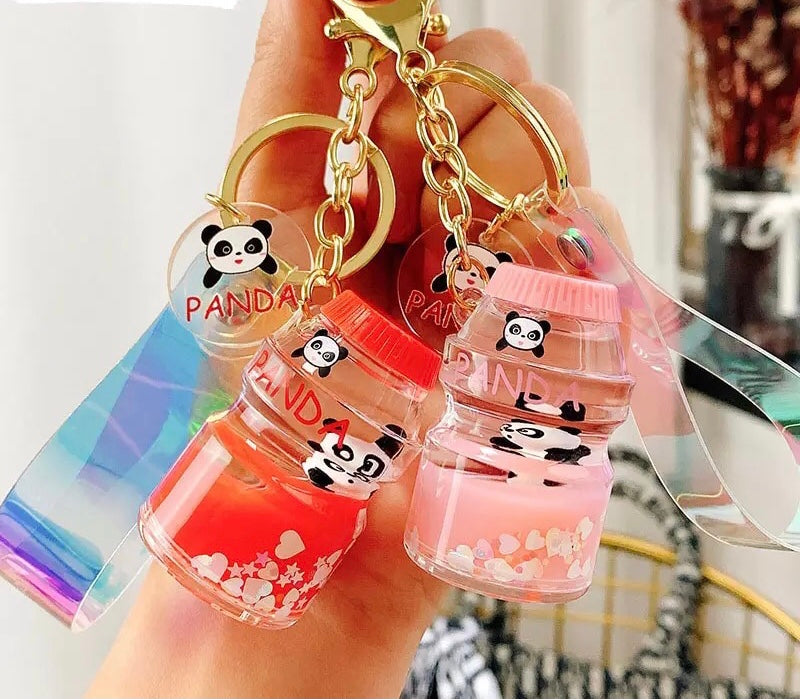 Panda Yogurt Drink Keychain