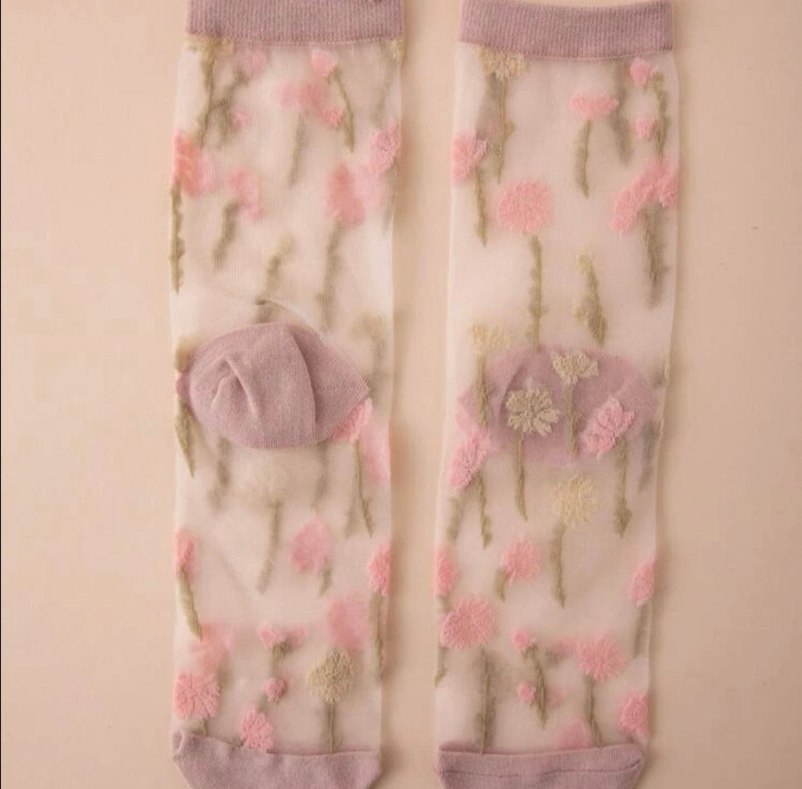 Floral Mesh Socks