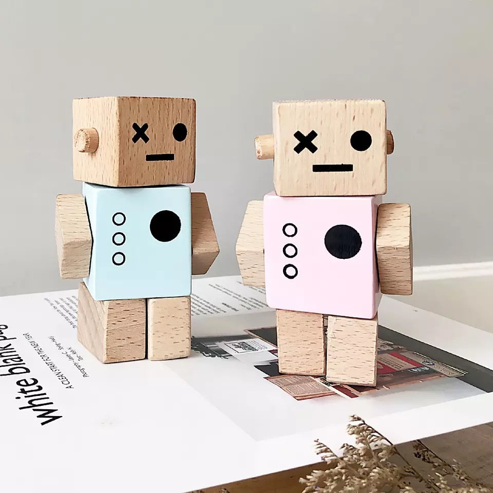 Robot Wooden Toy Decor