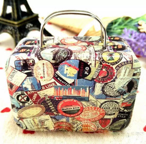 Tin Suitcase Box Mini Coin Wallet Container