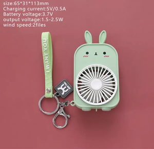 Mini Rabbit Dinosaur Fan Keychain