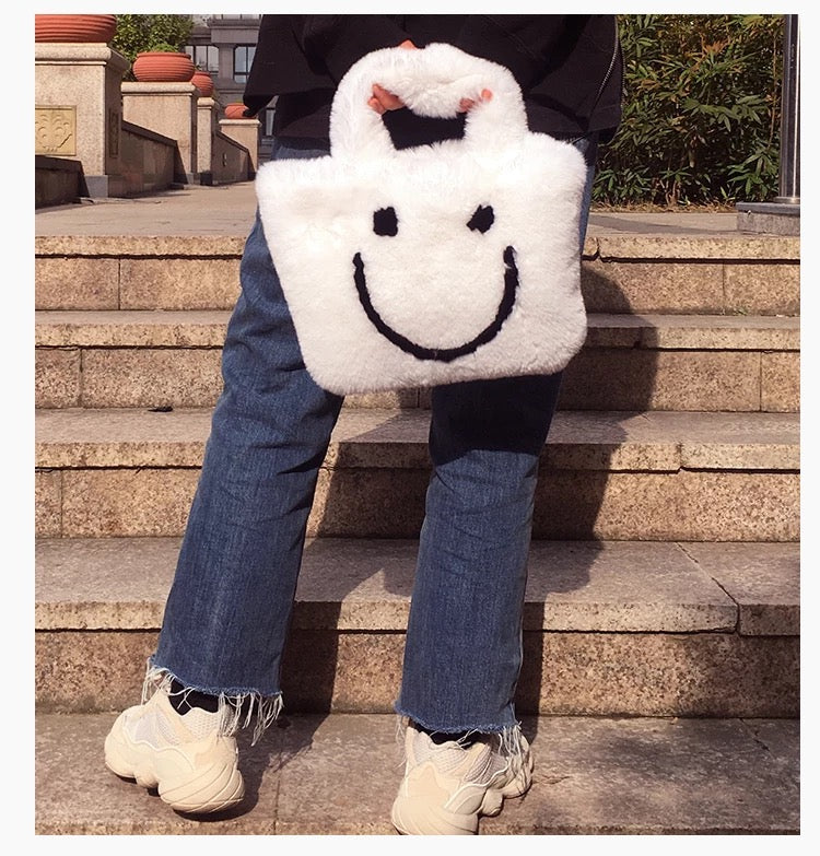 Happy Smile Fur Crossbody Bag