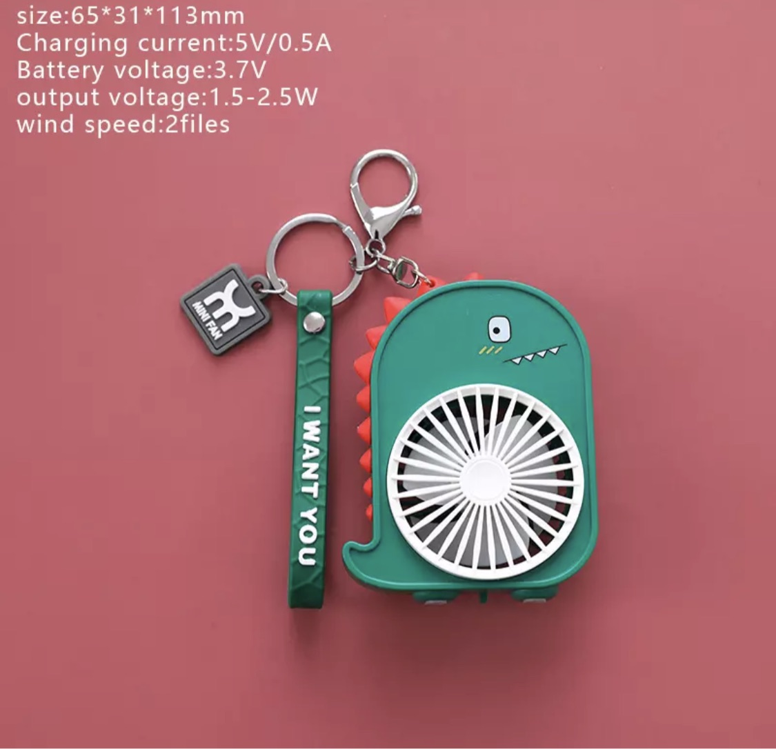 Mini Rabbit Dinosaur Fan Keychain