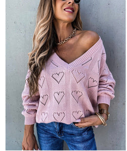 Hole in my Heart Sweater Lilac Pink