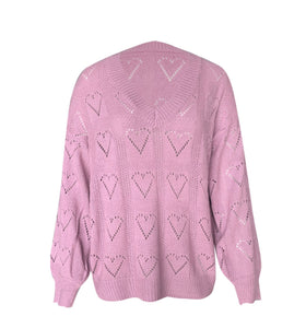 Hole in my Heart Sweater Lilac Pink