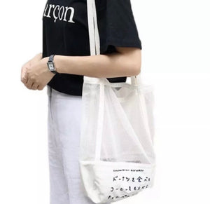 Mesh Tote Print Shoulder Bag