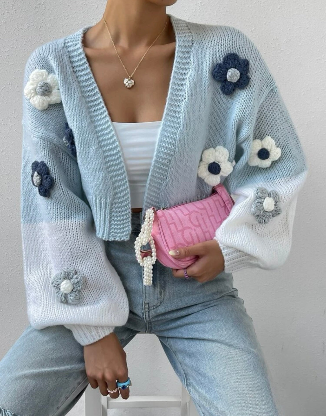 Flower Rain Cardigan Sweater