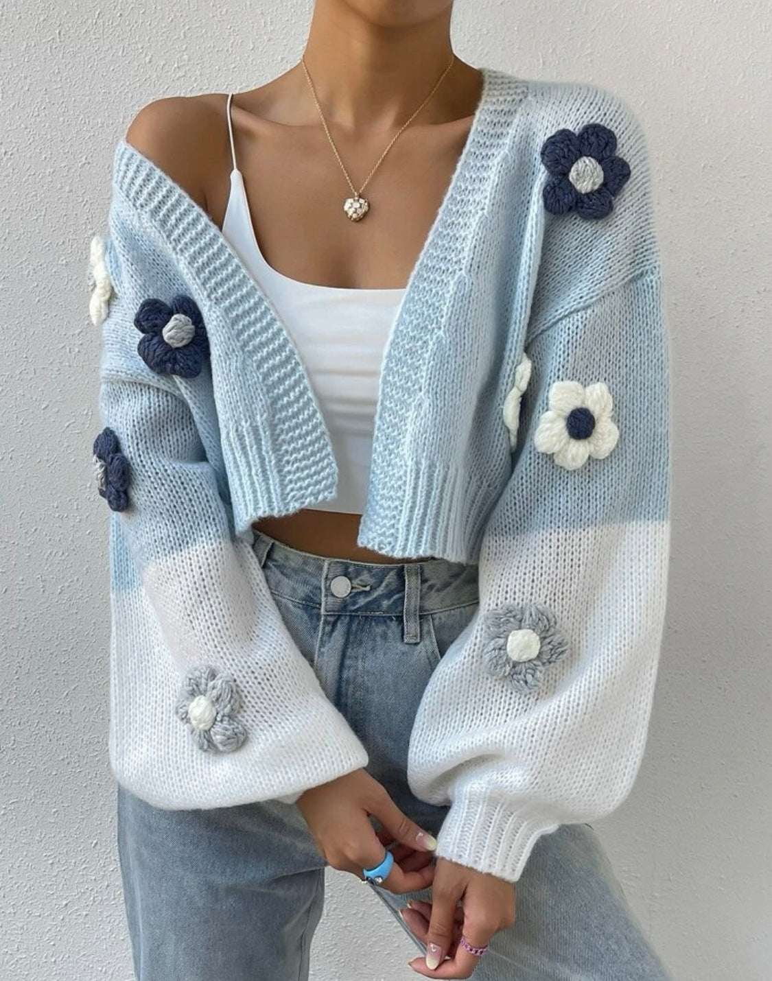 Flower Rain Cardigan Sweater