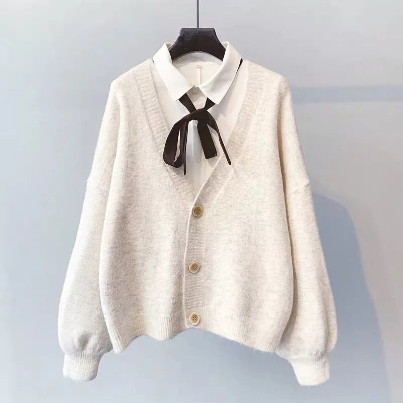 Jersey Knit Cardigan Sweater