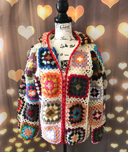 Rainbow Hope Crochet Hoodie Cardigan