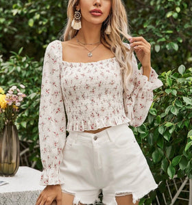 Secret Garden Floral Ruched Blouse