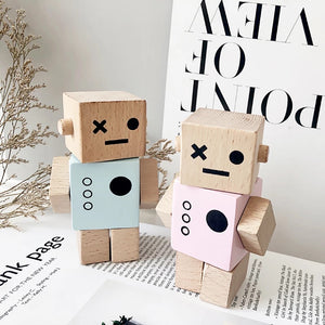 Robot Wooden Toy Decor