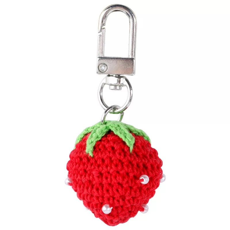 Strawberry Crochet keychain