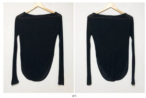 Slit Tshirt Long Sleeve Top