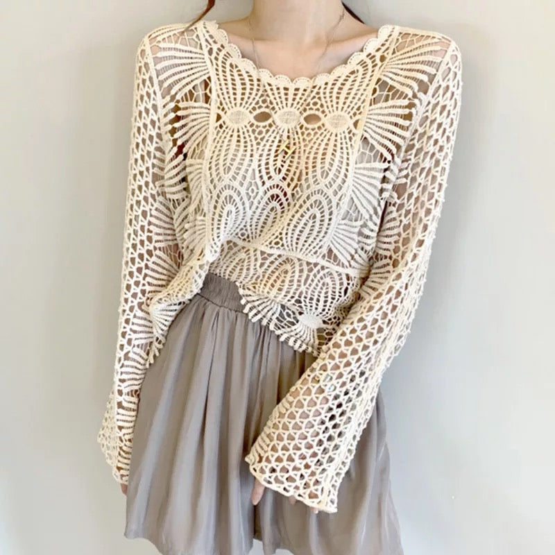 Seashell Crochet lace top