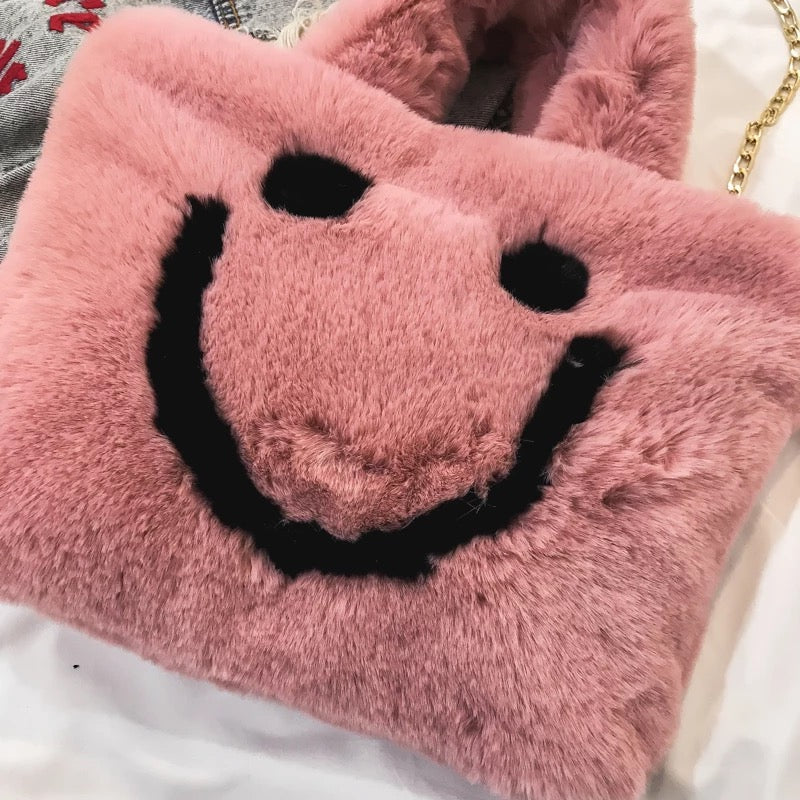 Happy Smile Fur Crossbody Bag