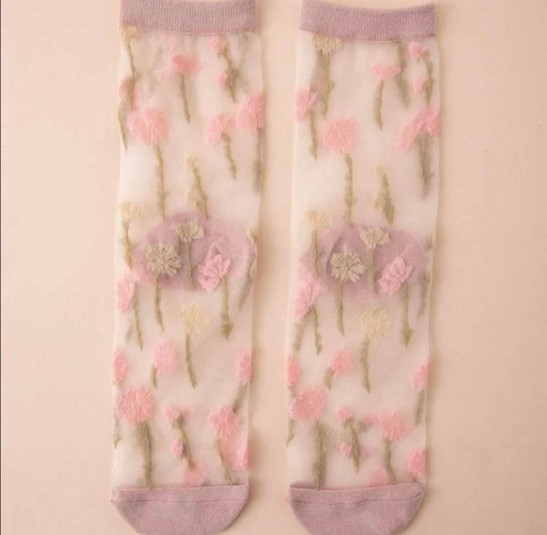 Floral Mesh Socks