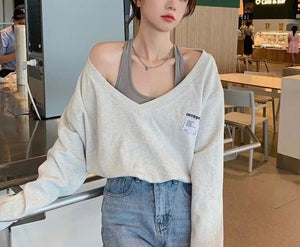 Cool Off Sweatshirt Off Shoulder Duo