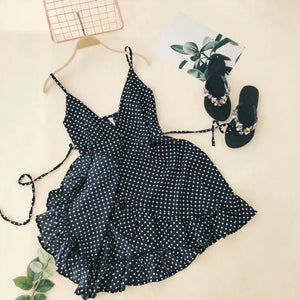 Polka Dot Black Wave Dress