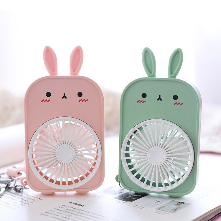 rabbit mini fan keychain portable 