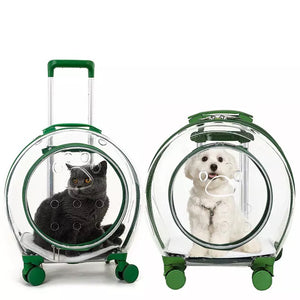 Pet Dog Cat Luggage Carrier Trolley Stroller