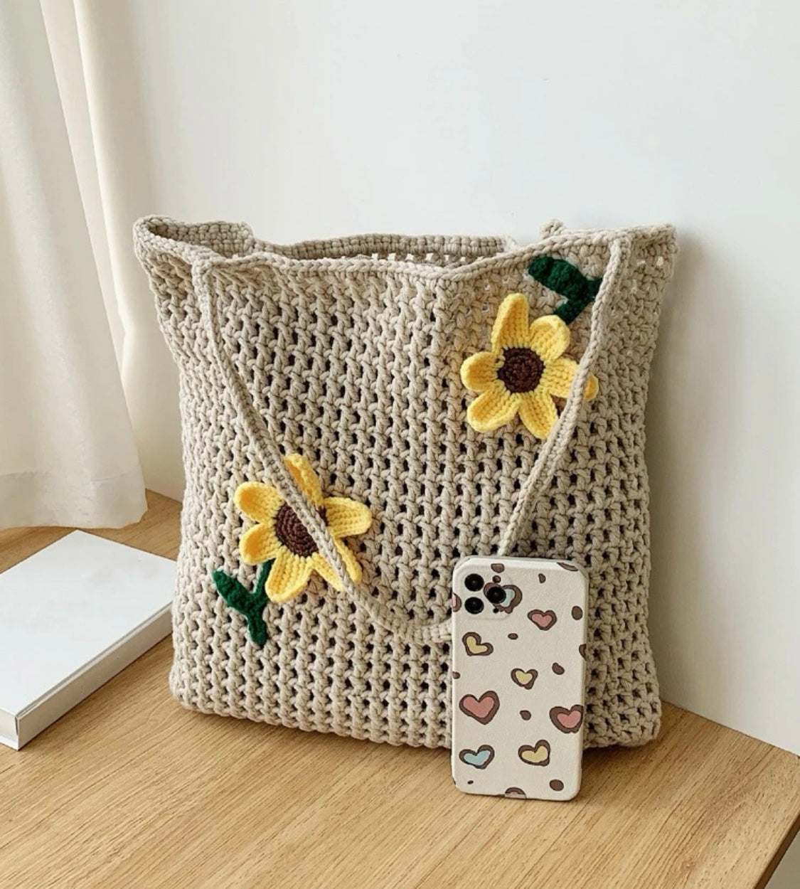 Flower Crochet Shoulder Bag