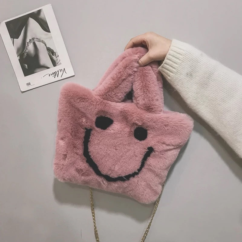 Happy Smile Fur Crossbody Bag