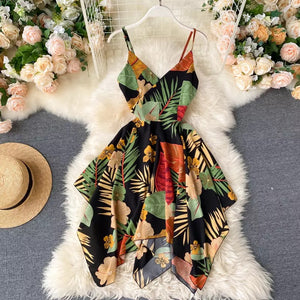 Tropical Midnight Floral Dress