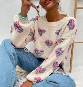 Over The Rainbow Heart Sweater