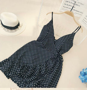 Polka Dot Black Wave Dress