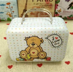 Tin Suitcase Box Mini Coin Wallet Container