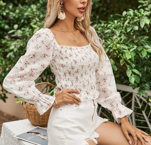 Secret Garden Floral Ruched Blouse