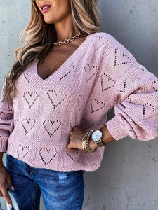 Hole in my Heart Sweater Lilac Pink