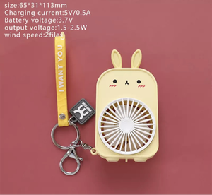 Mini Rabbit Dinosaur Fan Keychain